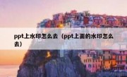 ppt上水印怎么去（ppt上面的水印怎么去）