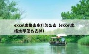 excel表格去水印怎么去（excel表格水印怎么去掉）