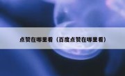 点赞在哪里看（百度点赞在哪里看）