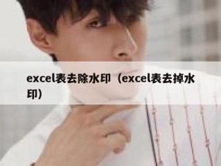 excel表去除水印（excel表去掉水印）