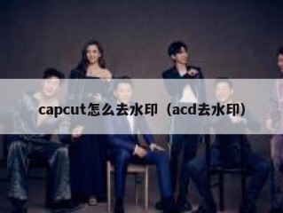 capcut怎么去水印（acd去水印）