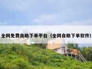 全网免费自助下单平台（全网自助下单软件）