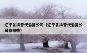 辽宁省抖音代运营公司（辽宁省抖音代运营公司有哪些）