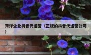 菏泽企业抖音代运营（正规的抖音代运营公司）