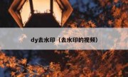 dy去水印（去水印的视频）