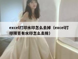 excel打印水印怎么去掉（excel打印预览有水印怎么去除）