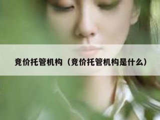 竞价托管机构（竞价托管机构是什么）