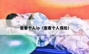 查看个人ip（查看个人保险）