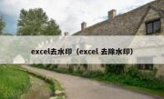 excel去水印（excel 去除水印）