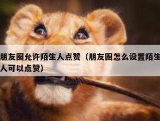 朋友圈允许陌生人点赞（朋友圈怎么设置陌生人可以点赞）