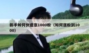 新手如何快速涨1000粉（如何涨粉到1000）