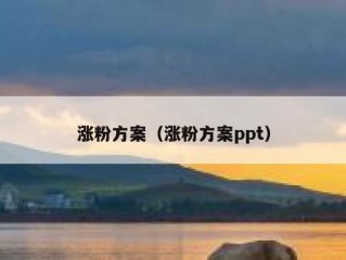 涨粉方案（涨粉方案ppt）