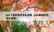 ppt下边的水印怎么去除（ppt底部水印怎么去除）