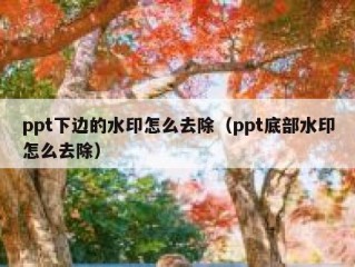 ppt下边的水印怎么去除（ppt底部水印怎么去除）