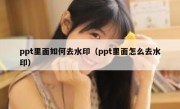 ppt里面如何去水印（ppt里面怎么去水印）