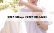 黄金去水印app（黄金去水印小程序）