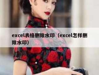 excel表格删除水印（excel怎样删除水印）