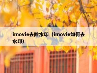 imovie去除水印（imovie如何去水印）