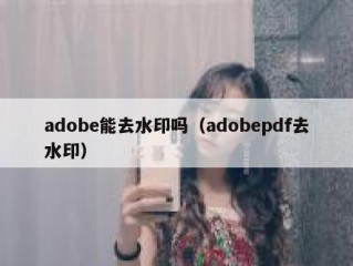 adobe能去水印吗（adobepdf去水印）