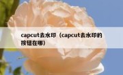 capcut去水印（capcut去水印的按钮在哪）