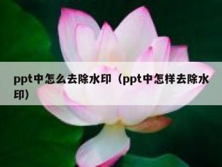 ppt中怎么去除水印（ppt中怎样去除水印）