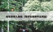 成短视频人网站（海外短视频平台网站）