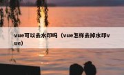 vue可以去水印吗（vue怎样去掉水印vue）