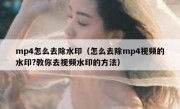 mp4怎么去除水印（怎么去除mp4视频的水印?教你去视频水印的方法）