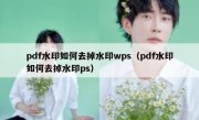 pdf水印如何去掉水印wps（pdf水印如何去掉水印ps）