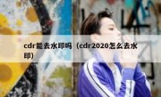 cdr能去水印吗（cdr2020怎么去水印）