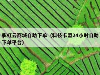 彩虹云商城自助下单（科技卡盟24小时自助下单平台）