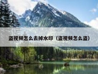 盗视频怎么去掉水印（盗视频怎么盗）