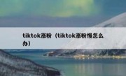 tiktok涨粉（tiktok涨粉慢怎么办）