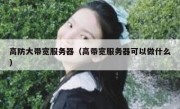 高防大带宽服务器（高带宽服务器可以做什么）