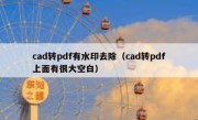 cad转pdf有水印去除（cad转pdf上面有很大空白）