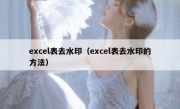 excel表去水印（excel表去水印的方法）