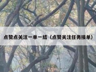 点赞点关注一单一结（点赞关注任务接单）