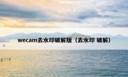 wecam去水印破解版（去水印 破解）