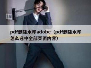 pdf删除水印adobe（pdf删除水印怎么选中全部页面内容）