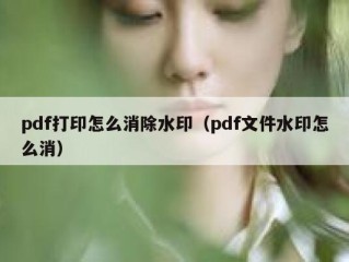 pdf打印怎么消除水印（pdf文件水印怎么消）