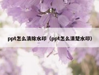 ppt怎么清除水印（ppt怎么清楚水印）