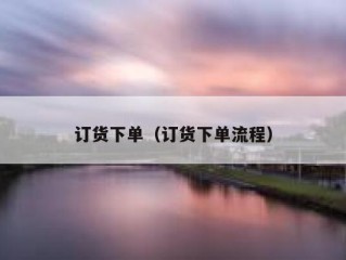 订货下单（订货下单流程）