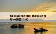 tiktok在线去水印（tiktok去水印ios捷径2021）