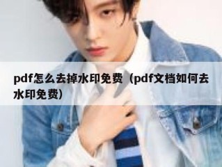 pdf怎么去掉水印免费（pdf文档如何去水印免费）