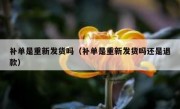 补单是重新发货吗（补单是重新发货吗还是退款）