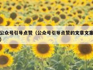 公众号引导点赞（公众号引导点赞的文章文案）