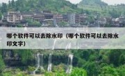 哪个软件可以去除水印（哪个软件可以去除水印文字）