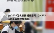 pr2020怎么去除视频水印（pr2021怎么去除视频水印）