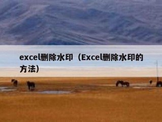 excel删除水印（Excel删除水印的方法）