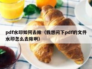 pdf水印如何去除（我想问下pdf的文件水印怎么去除啊）